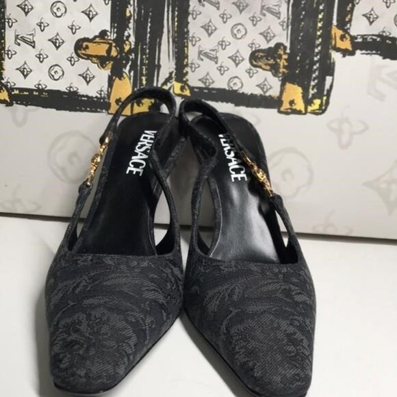 New Authentic Versace Barocco Pumps in black and grey jacquard - Picture 3 of 9